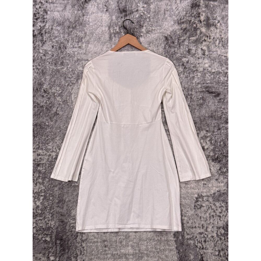 Anne Fontaine Dress 38 / US 6 Womens White Pima Cotton Stretch Pleated - Picture 3 of 9